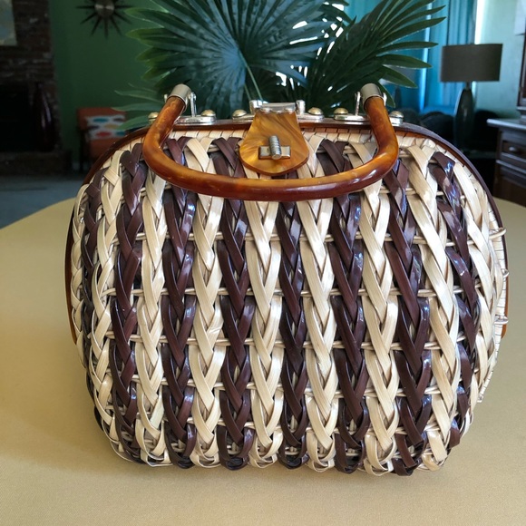 Vintage Wicker Purse - Picture 1 of 10